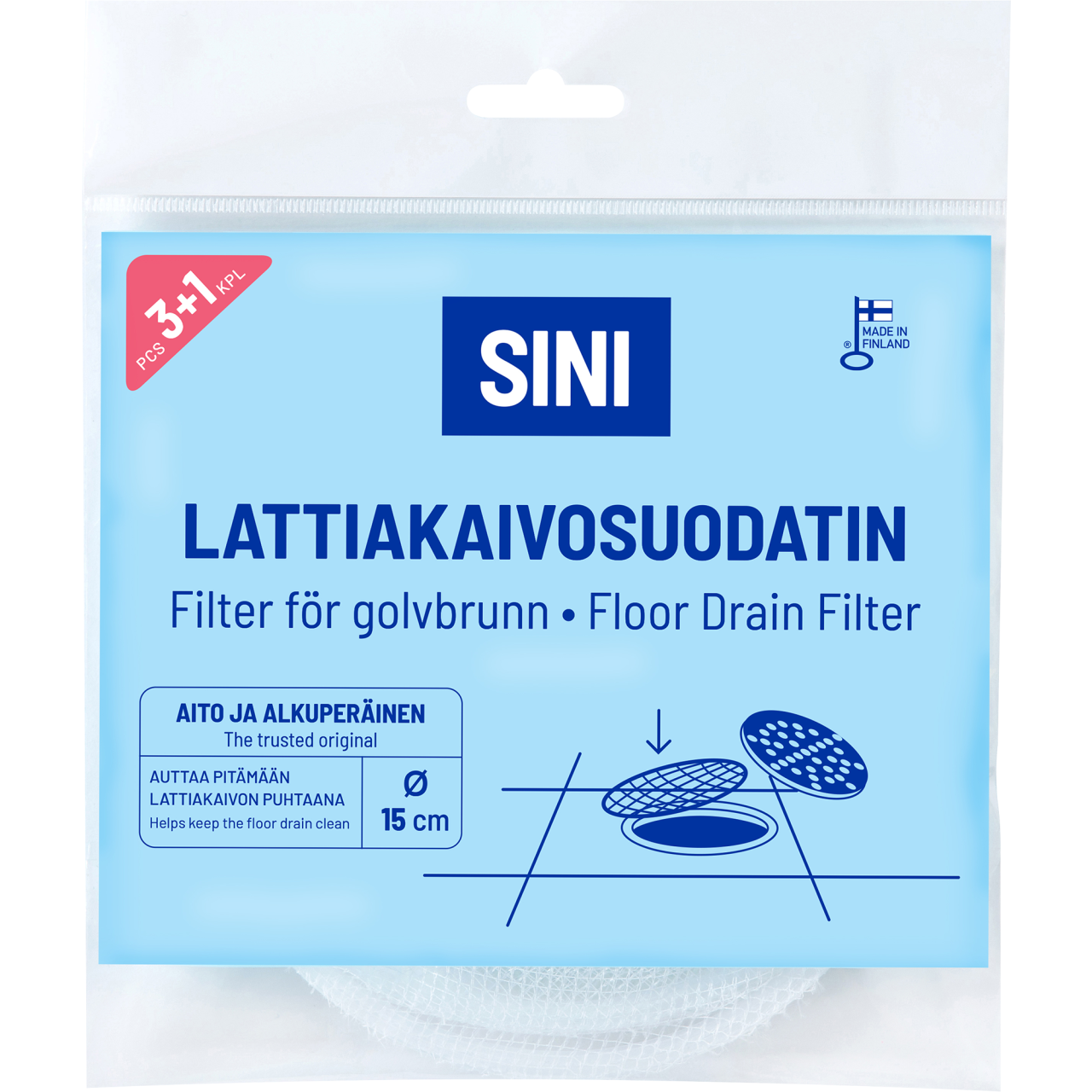 Sini lattiakaivosuodatin Kaivokielo