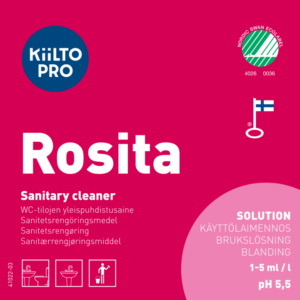 Kiilto Pro Rosita käyttöliuosetiketti